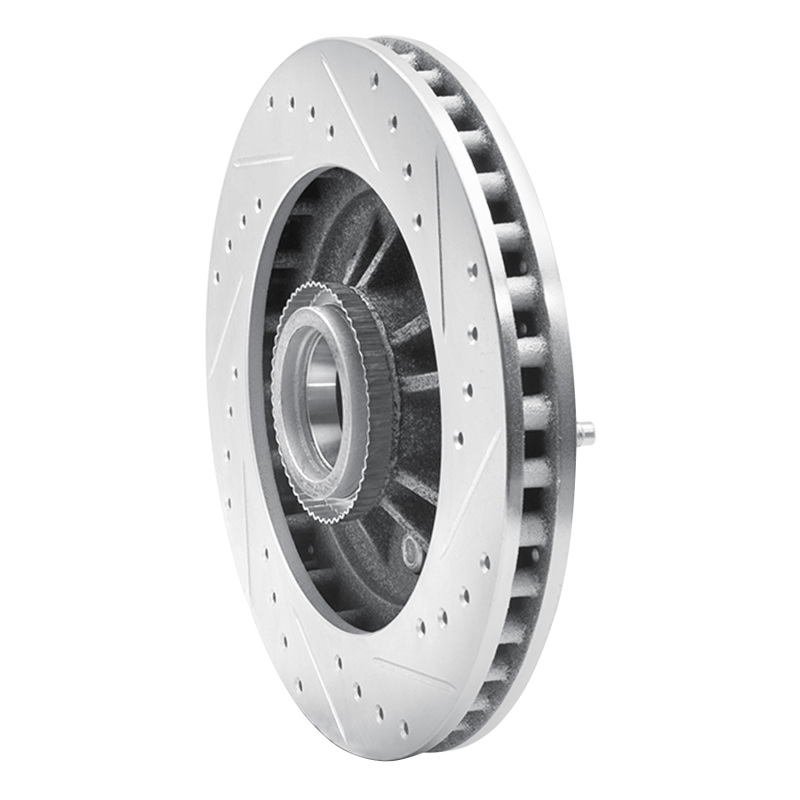 Ford Expedition Brake Rotor (1) - Front Left - R1 Concepts - Drilled & Slotted - Silver - `97-`00